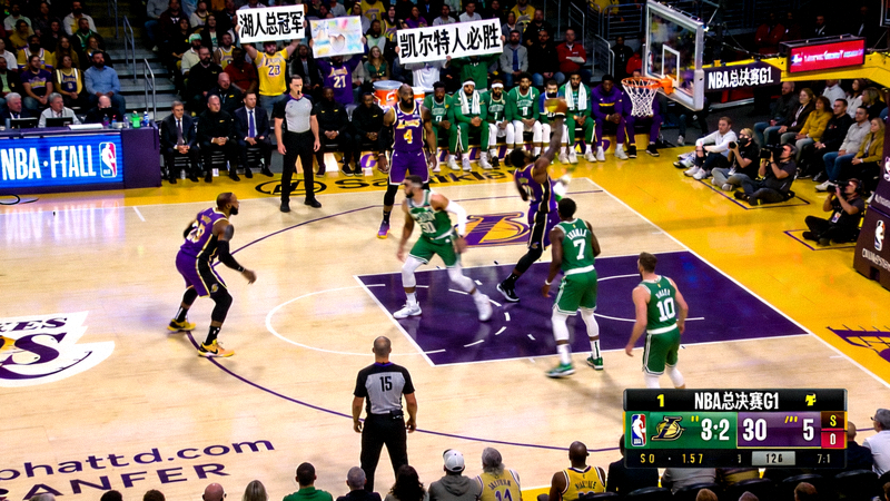 NBA总决赛湖人vs凯尔特人高清直播画面